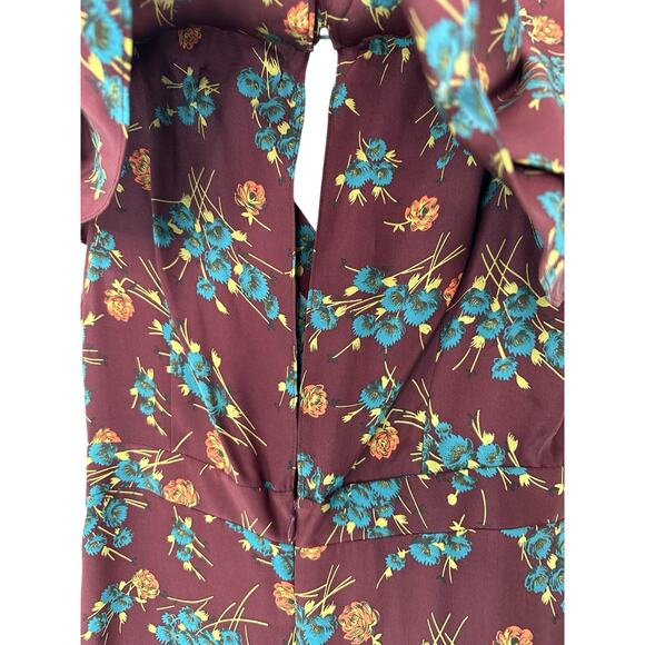 Betsey Johnson Y2K Vintage Black Label Ruffle Caped Silk Slip Dress Size 6 - Picture 10 of 14